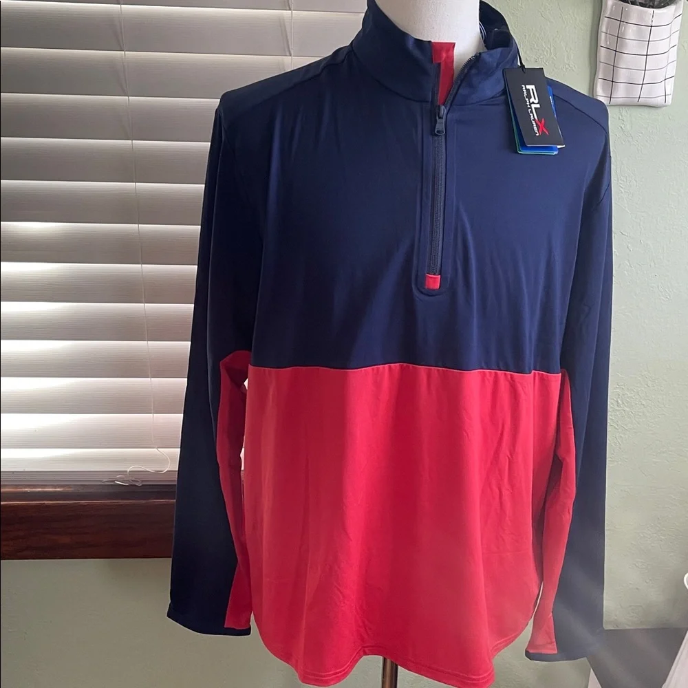 Ralph Lauren  RL Navy and Red golf Sweater